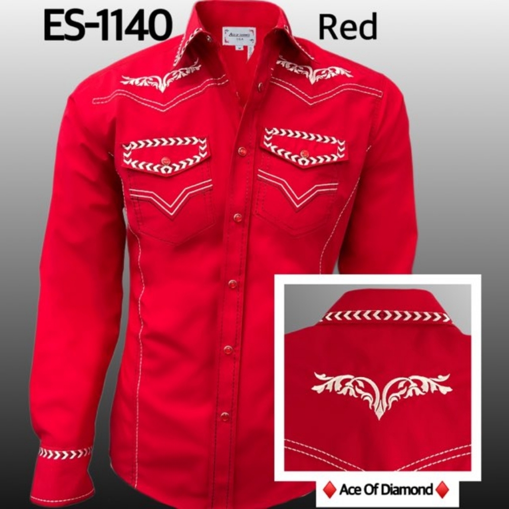 1140 red long-sleeved shirt